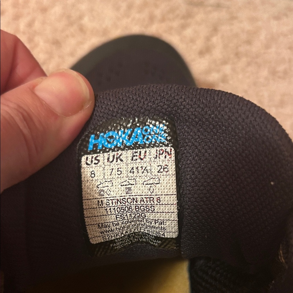 Hoka Stinson ATR 6 Navy Blue and Orange US size 8/ EU Size 41 1/3 - Picture 2 of 9